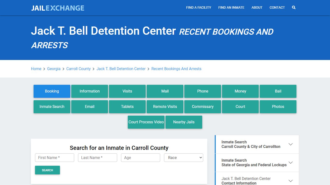 Jack T. Bell Detention Center GA Recent Arrests and Bookings