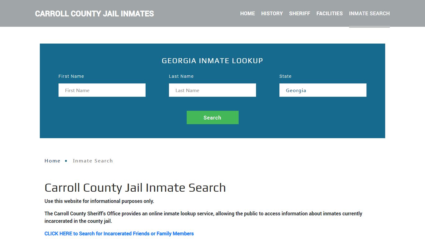 Carroll County, GA Detainee Lookup