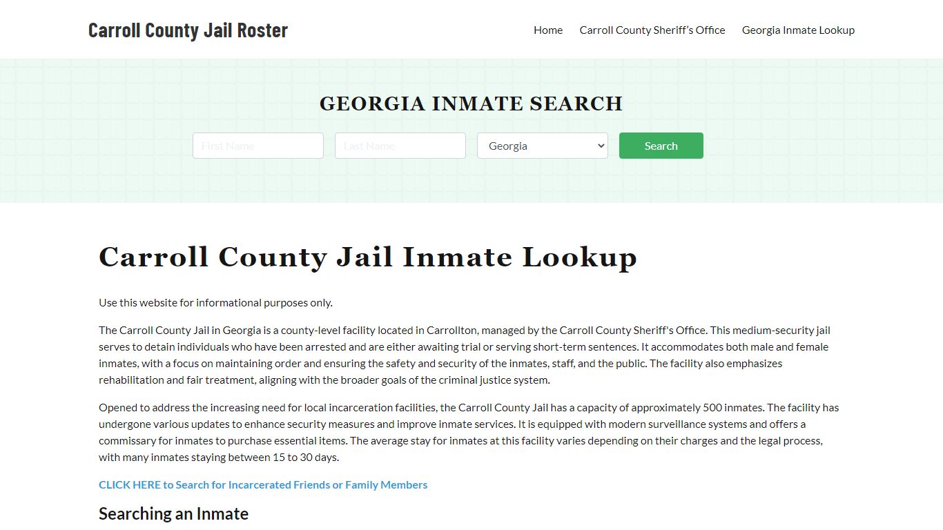 Carroll County Jail Roster Lookup, GA, Inmate Search